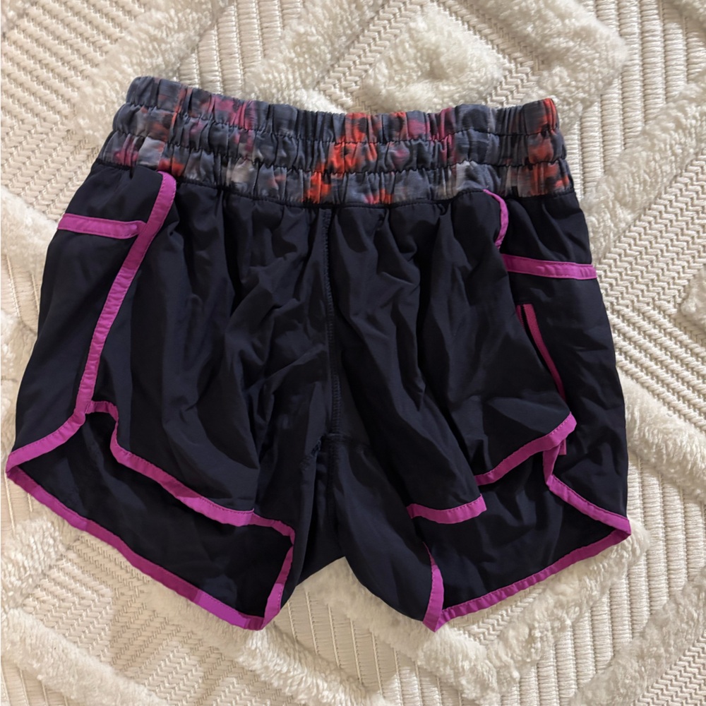 Lululemon Athletica Women’s Track That High-Rise Shorts, Navy Blue Multicolor